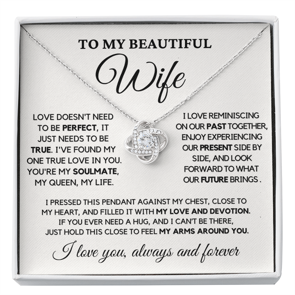 To My Beautiful Wife, Necklace gift for her, Valentine's day, Birthday present, Anniversary